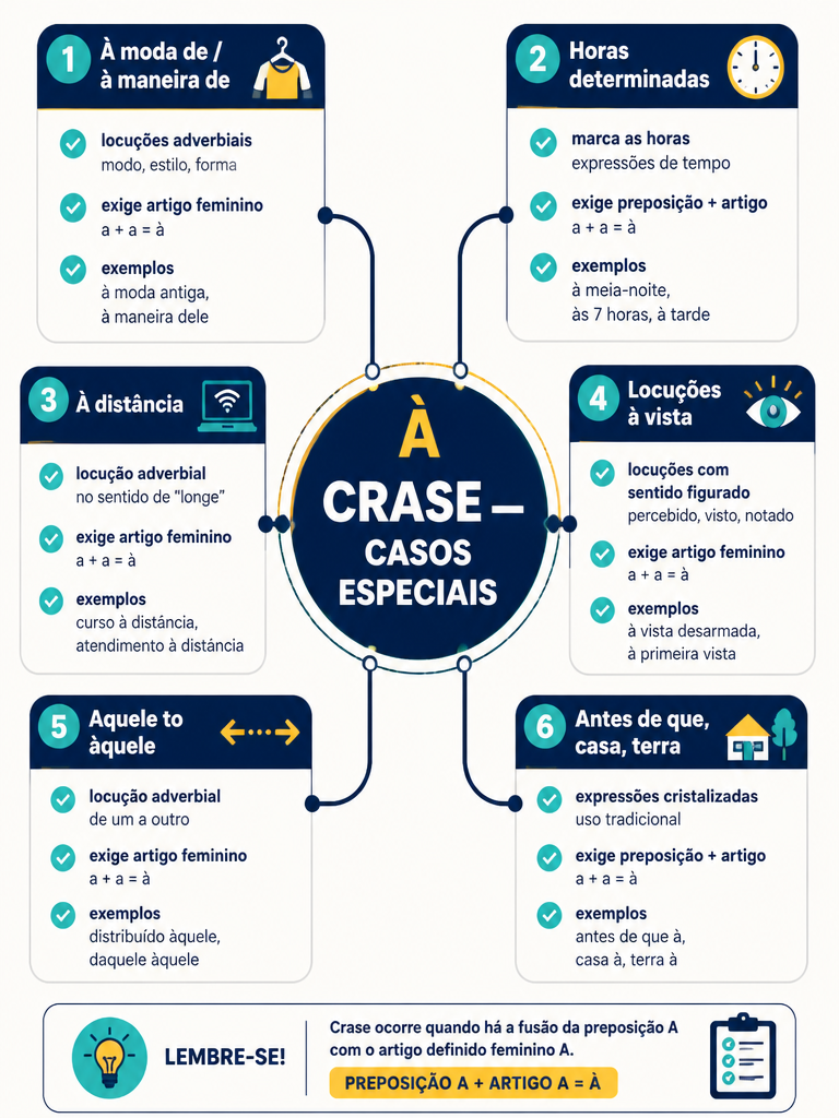 Amostra de mapa mental — Crase: casos especiais